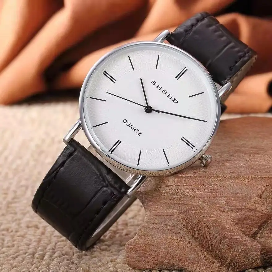 Shshd móda Príležitostné dámy voľný pásik Quartz Love Watch Ultra tenký číselník Minimalistický štýl Ženské páry hodiny Zegarek Damski