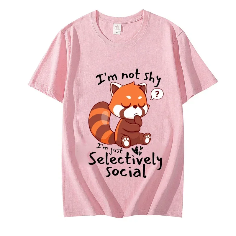 Shy Red Panda Tričko pre dámske oblečenie 2000-tych rokov estetické oblečenie Y2K Tops Harajuku Graphic Streewear Clothes Causal Female Tee Tee