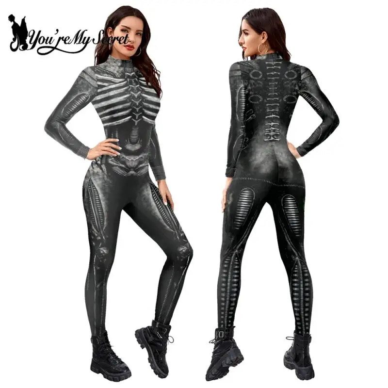[Si moje tajomstvo] Halloween kostým kostýmov kostým kostým 3D natiahnutie Skinny Skinnsuit Womens Rompers Party Zentai outfit Catsuit