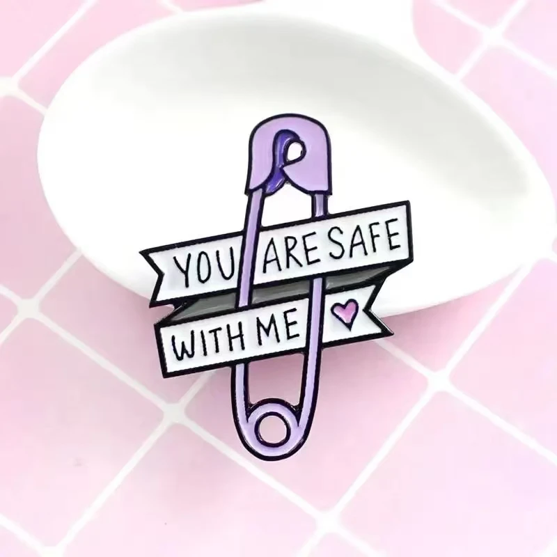 Si so mnou v bezpečí Broche de Paraja de Corazón de Amor, Pin de Esmalte de Moda, Accesorios de Broche, Regalo de Moda para ho