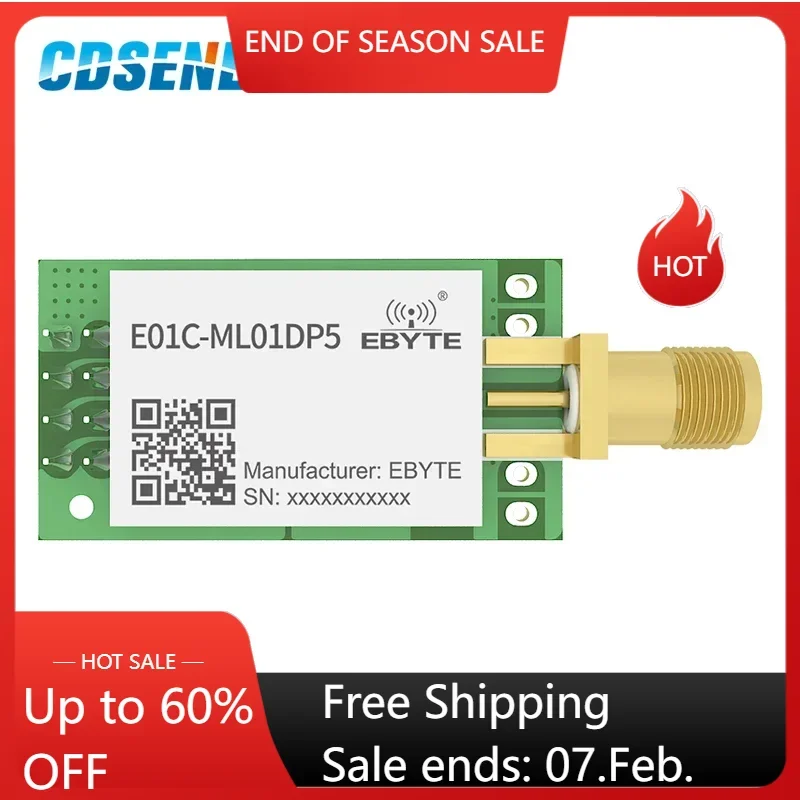 SI24R1 2,4 GHz PA LNA RF SPI Modul 100MW 20DBM E01C-ML01DP5 CDSENET 2,5 km bezdrôtový vysielač a prijímač NRF24L01+