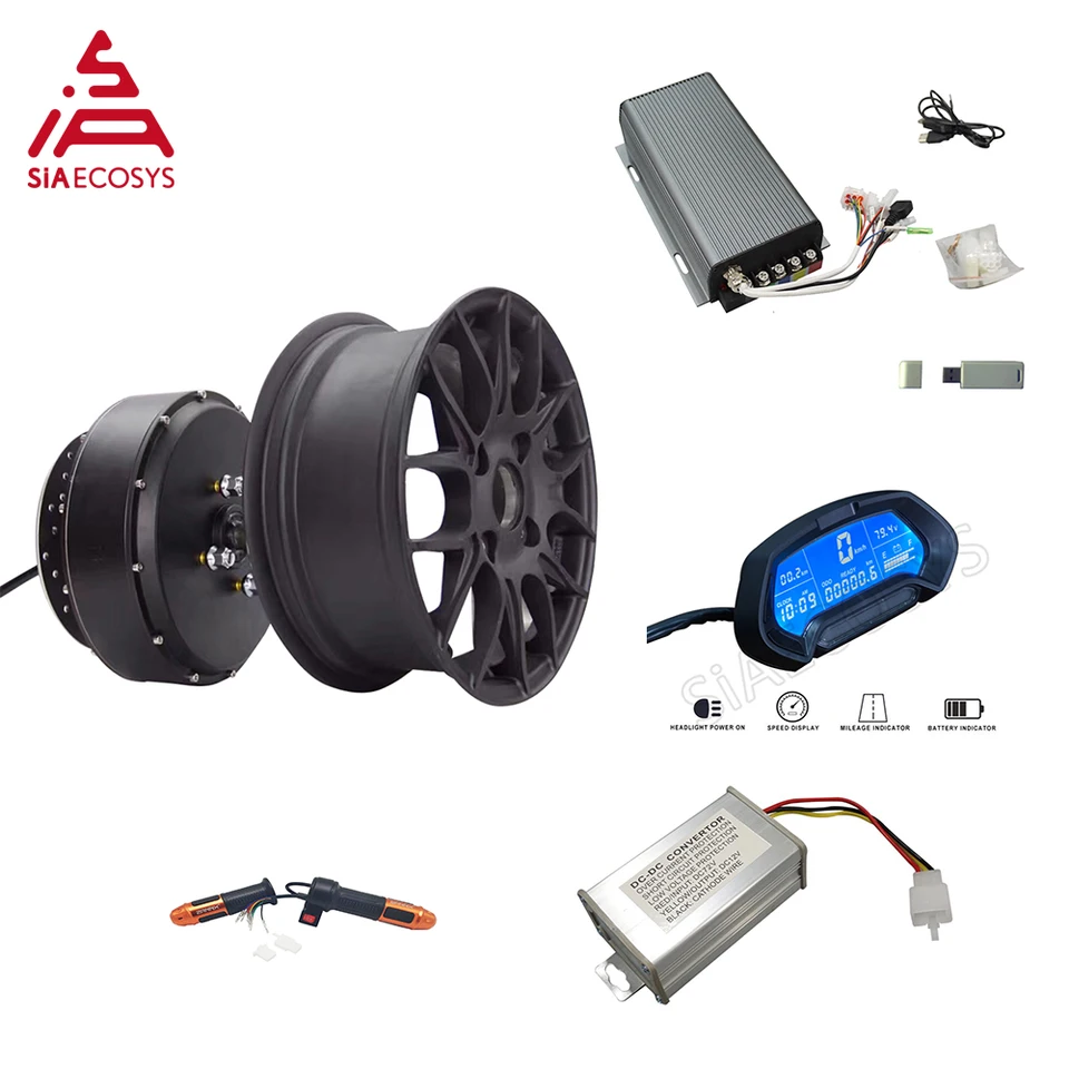 SIAECOSYS/QS 12x5,0inch 5000W V4 Single/Dual Sheriap Hub Motor Conversion Sady s radičom SVMC72200