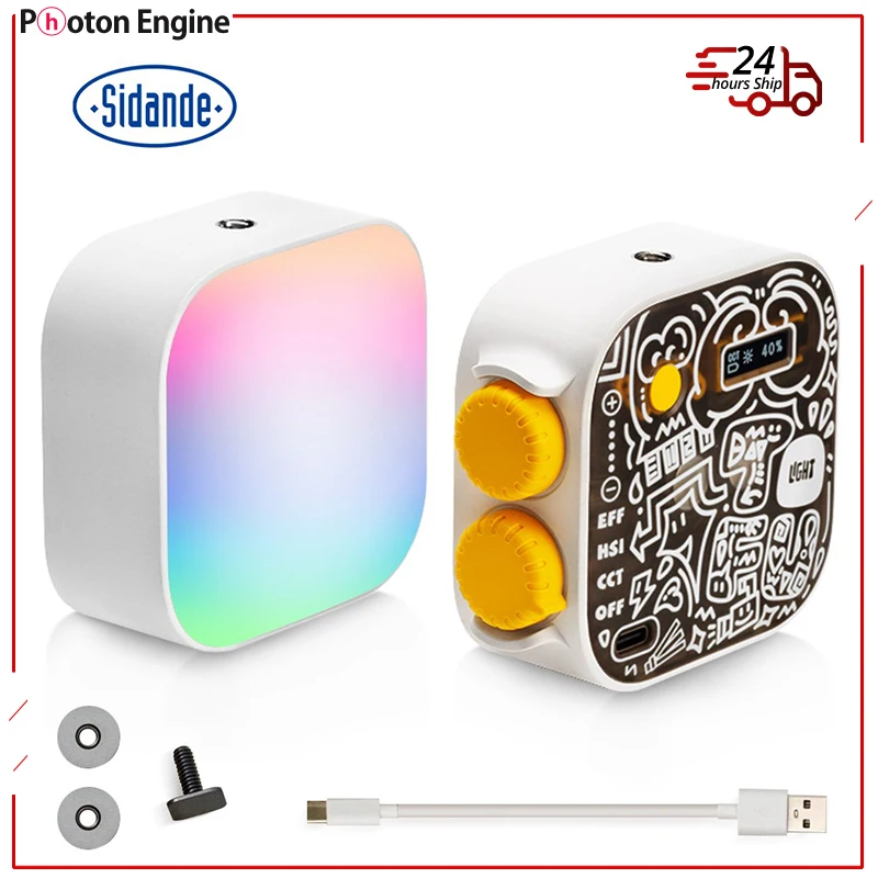 Sidande Tofu 6W 2500-9900K RGB LED svetlá LED 21 Druhy ľahkých efektov HSI 36000 Plná farba pre kreatívne video svetlá vlogu