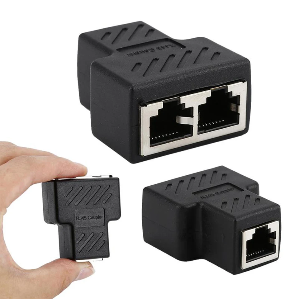 Sieťový kábel 1 až 2 spôsoby, ako ženské dokovacie zástrčky adaptéry Coupler Network Connector RJ45 Splitter