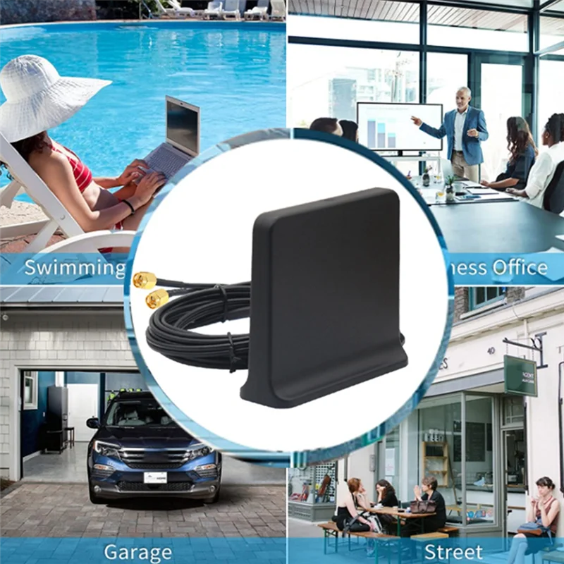 Signal Boost 5G 4G LTE 3G GSM MIMO Aerial High Gain 12DBI 600-6000MHz externá omni WiFi anténa (čierna s adaptérom TS9)