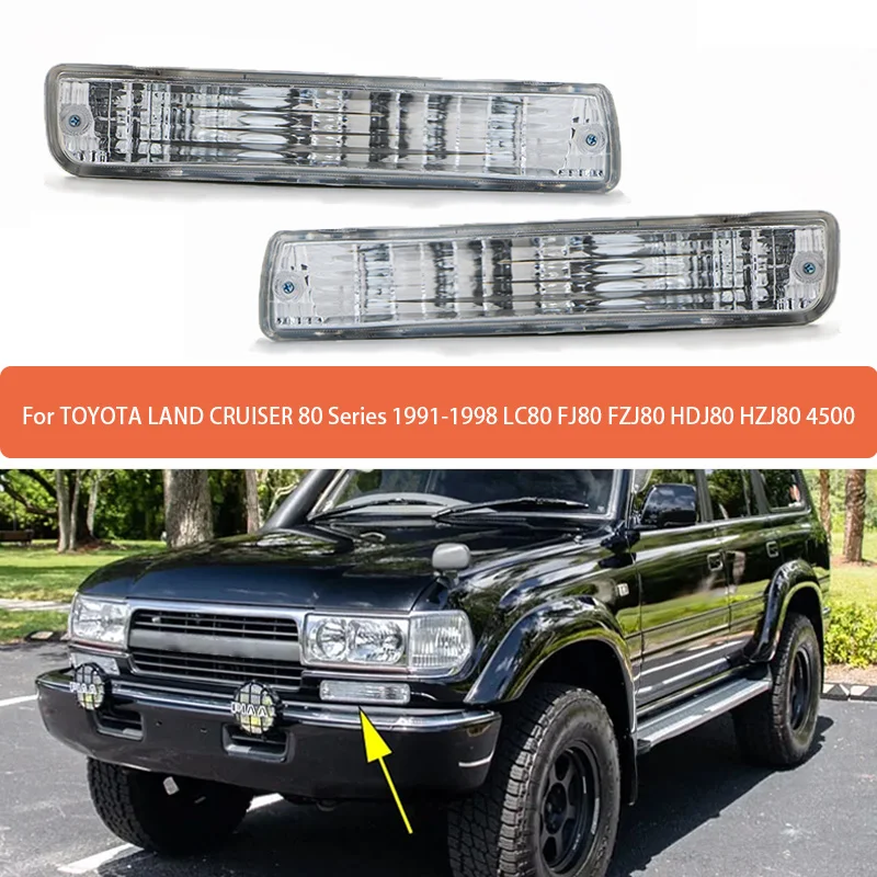Signálna lampa na predný nárazník typu Crystal pre Toyota Land Cruiser 80 Series 1991-1998 LC80 FJ80 FZJ80 HDJ80 HZJ80 4500
