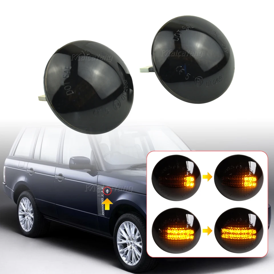 Signálne svetlo bočného markeru LED svetlo pre pozemný rozsah Rover L322 2002-2012 Blikajúci dynamický sekvenčný indikátor Blinker Light Light
