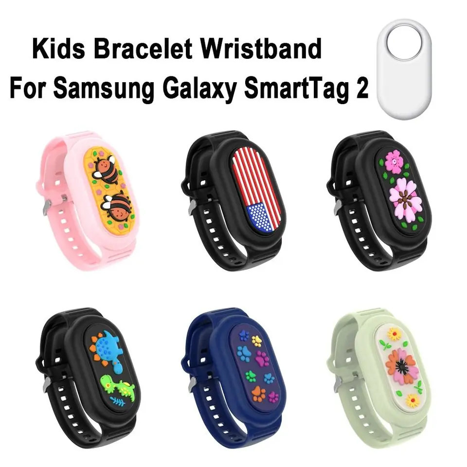 Silikone Kids náramok s náramkom Kartoon nepremokavé detské náramkové náramky držiak na sledovanie príslušenstva pre Samsung Galaxy Smarttag 2