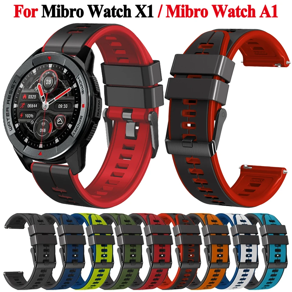 Silikone Watchband 22 mm pre Xiaomi Mi Mibro Watch X1 Strap Smartwatch Nástenné pásmo pre náramok Mibro Watch