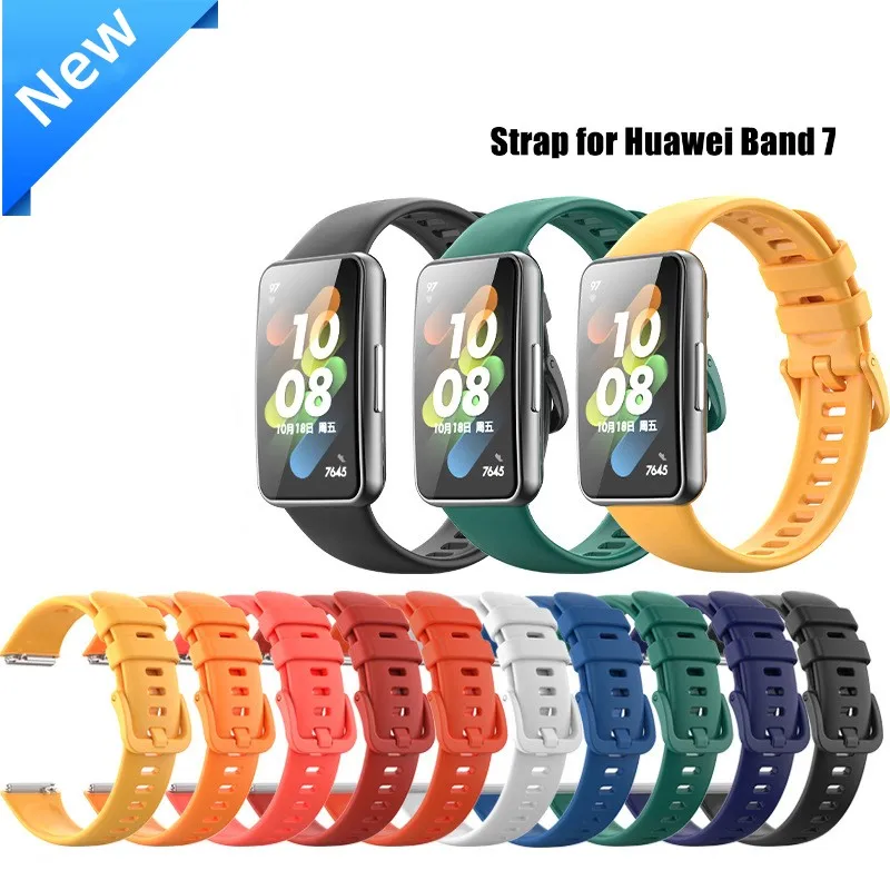 Silikone WatchBand pre Huawei Band 7 Sport Smart Watch Soft Soft TPU náramok s náramkom na náramok pre Huawei Band7