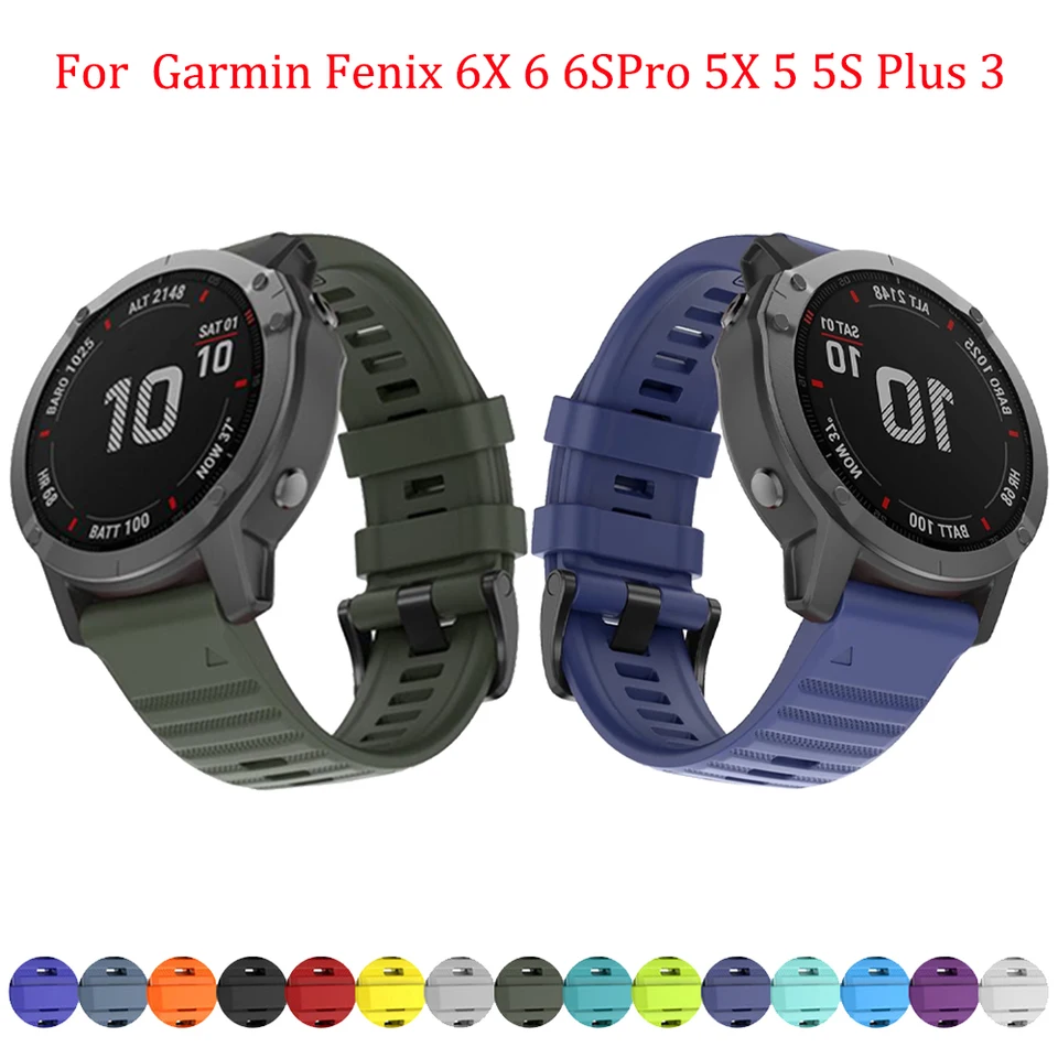 Silikón 20 22 26 mm Smart Watch Strap pre Garmin Fenix ​​E 8 7x 7s 6x 6 6s Pro 3hr D2 935 945 Enduro QuickFit náramok Correa Correa