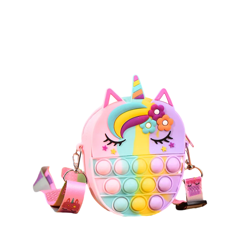Silikón s kabelkou Unicorn pre dievčatá Dekompresia detí vyskočí svoje hračky Fidget Hračky