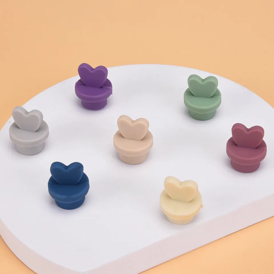 Silikónová fľaša prachová zástrčka opakovane použiteľná láska Love Glass Slaw Hole Silikónová zátka prachom odolný proti prachovi, ktorý predlieha náskok pred netesným šálkou