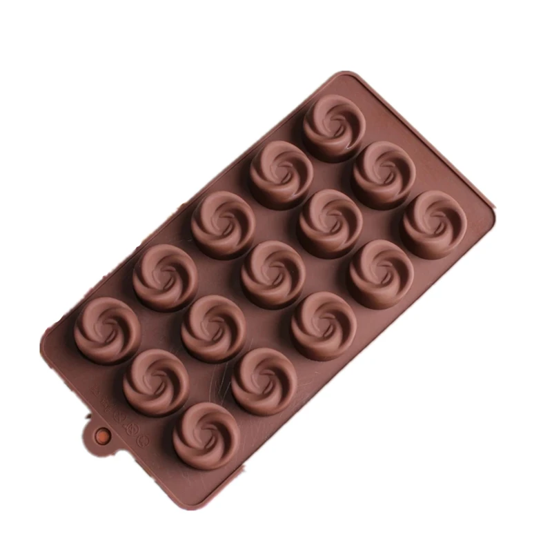 Silikónová kvetina ružová víria tvaru čokoládová forma Jelly Cany Form Forms Forms Bake Ware D595