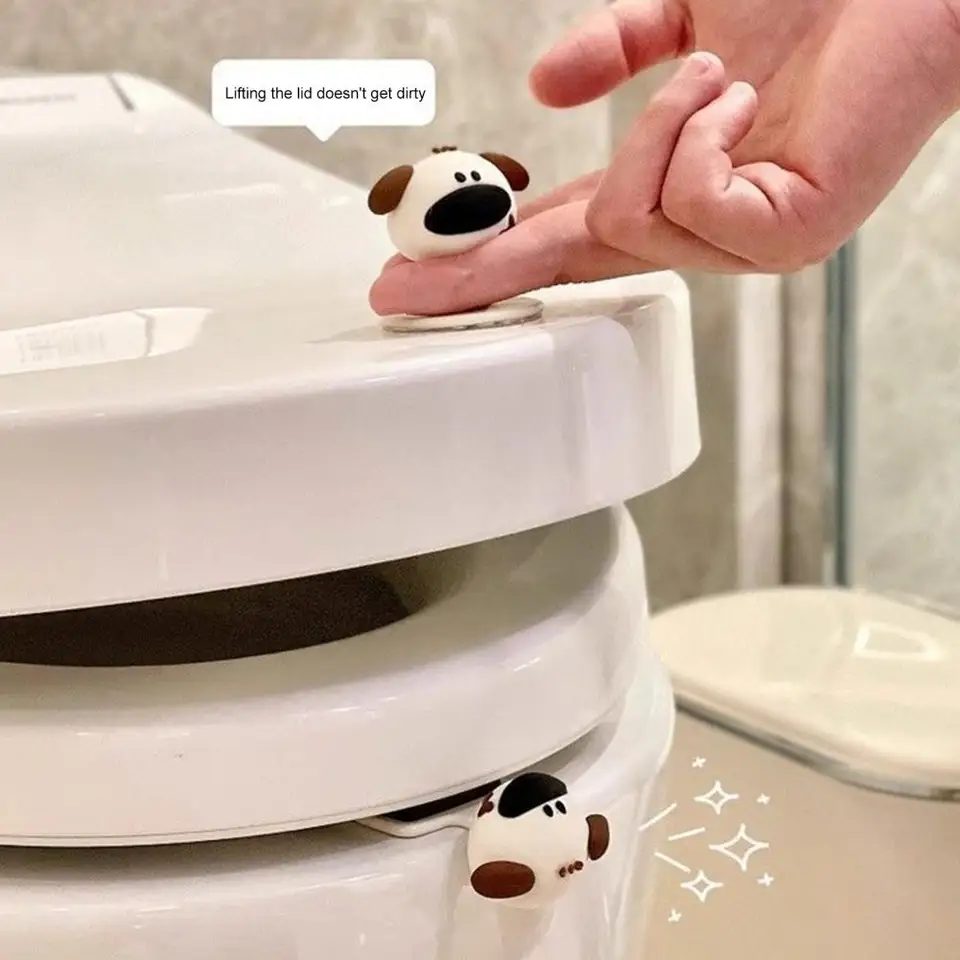 Silikónová kúpeľňa rukoväť toalety veka veka rozkošný karikatúra zdvíhací sedadla pre deti Hygienický držiak na klinickú rukoväť