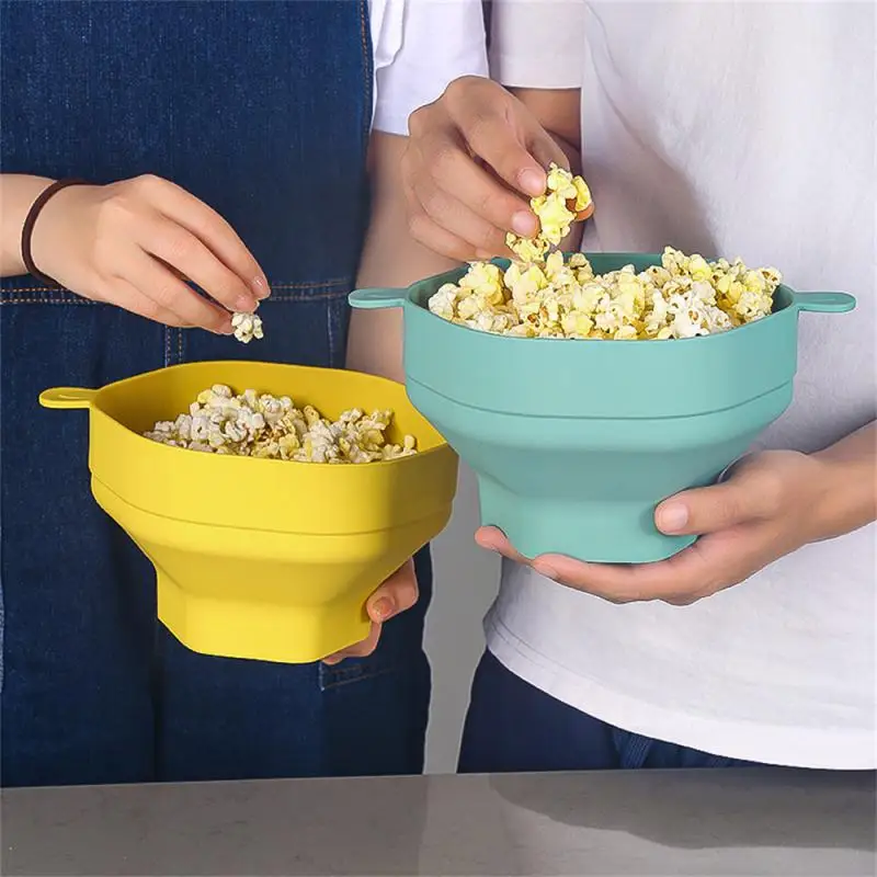 Silikónová mikrovlnná miska Popcorn misa Skladacia miska Popcorn Maker Bucket Misku s veľkou kapacitou
