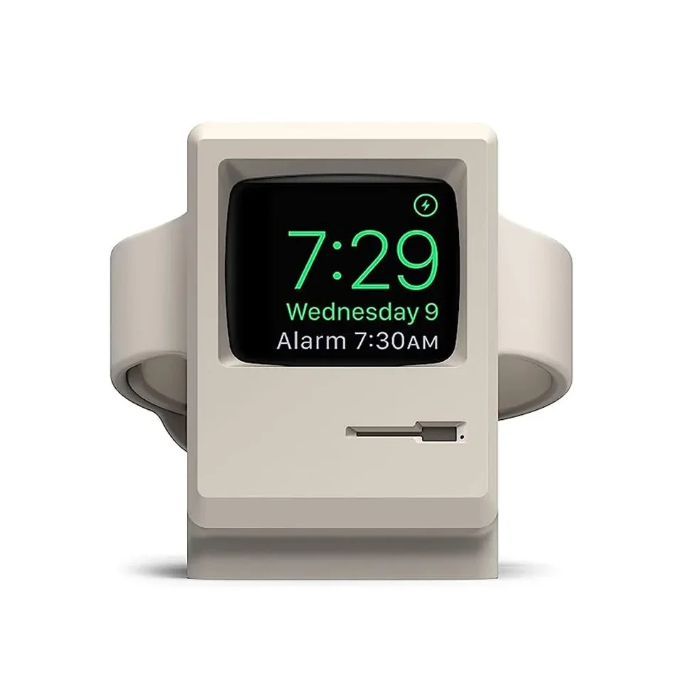 Silikónová nabíjačka pre Apple Watch 7 6 5 4 Iwatch 3 2 1 Držiak nabíjacieho doku retro počítačový vzor Ceper Bracket Base