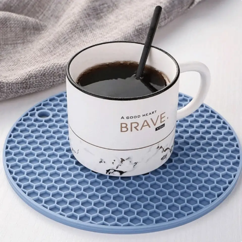 Silikónová podložka Coaster Food Grade materiál prestierania nekĺzavej stolovej kuchyne príslušenstvo Gadgets okrúhly pohár