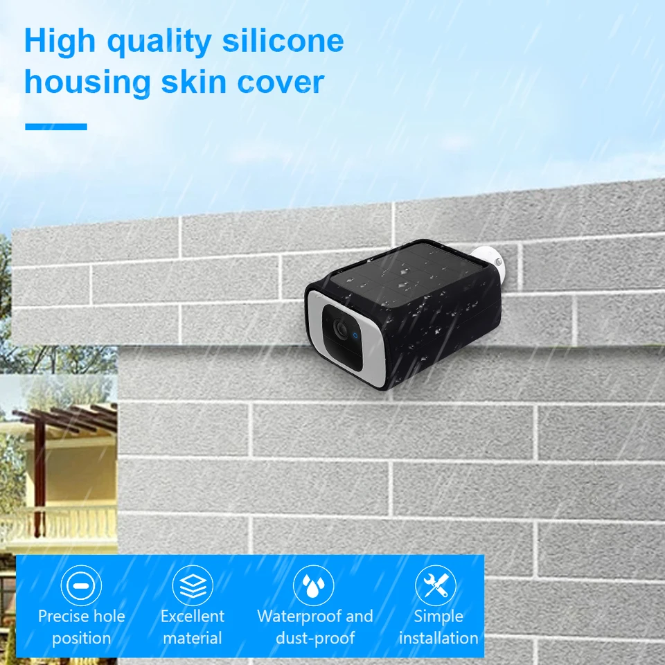 Silikónová pokožka pokožky proti UV lúčom a dažďový ochranný kryt Anti-Drop Camera Skin pre Eufy Security Outdoor SoloCam S230 (S40)