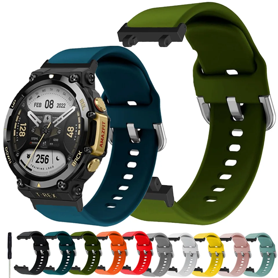 Silikónová skupina pre AmazFit T Rex 2 3 Smartwatch Strap Watchband Appanbet náramok náramku pre Huami AmazFit T-Rex2 3 Correa