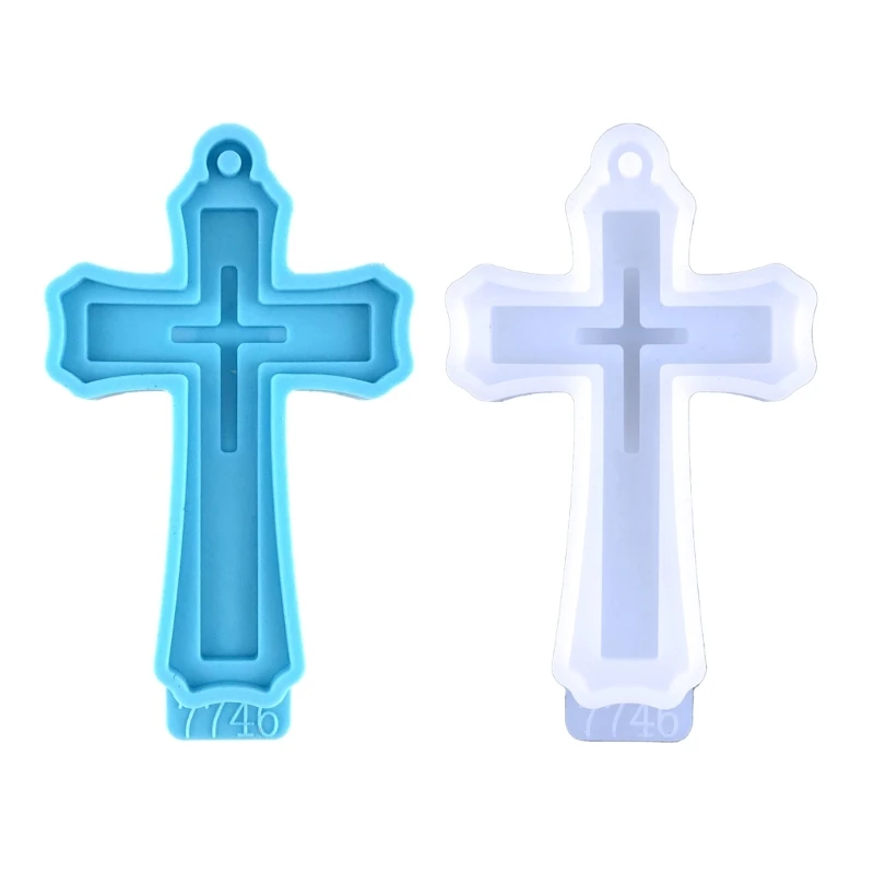 Silikónová živicová forma Epoxidové živice Formy krížovky Crucifix Casting forma pre náhrdelník prívesok šperky DIY remeslá pleseň 57BD