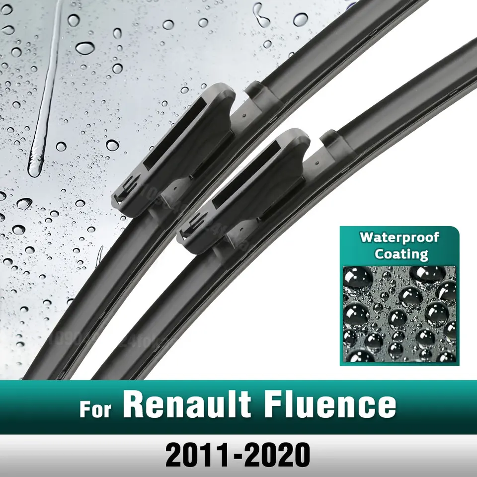 Silikónové a gumové čepele predné stierač nastavené pre Renault Fluence 2011 - 2020 Černé sklo okna 24 