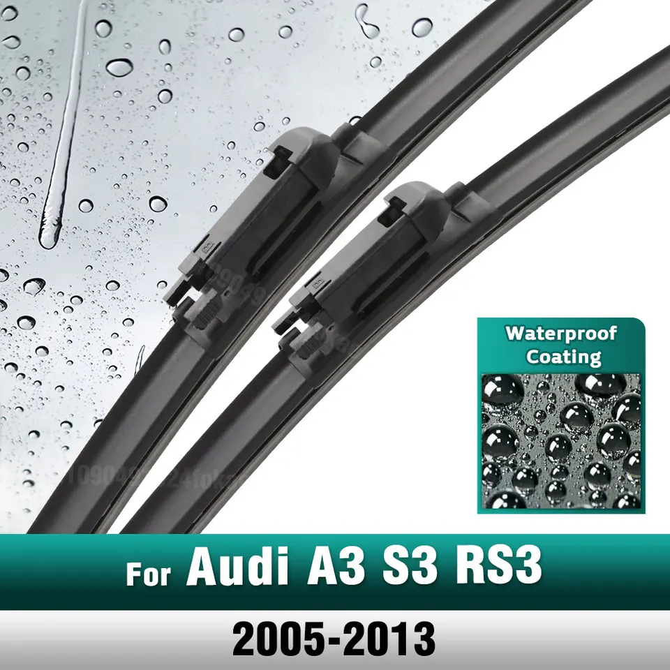 Silikónové a gumové čepele predné stierač nastavené pre Audi A3 S3 RS3 2005 - 2013 Černé sklo okna čelného skla 24 