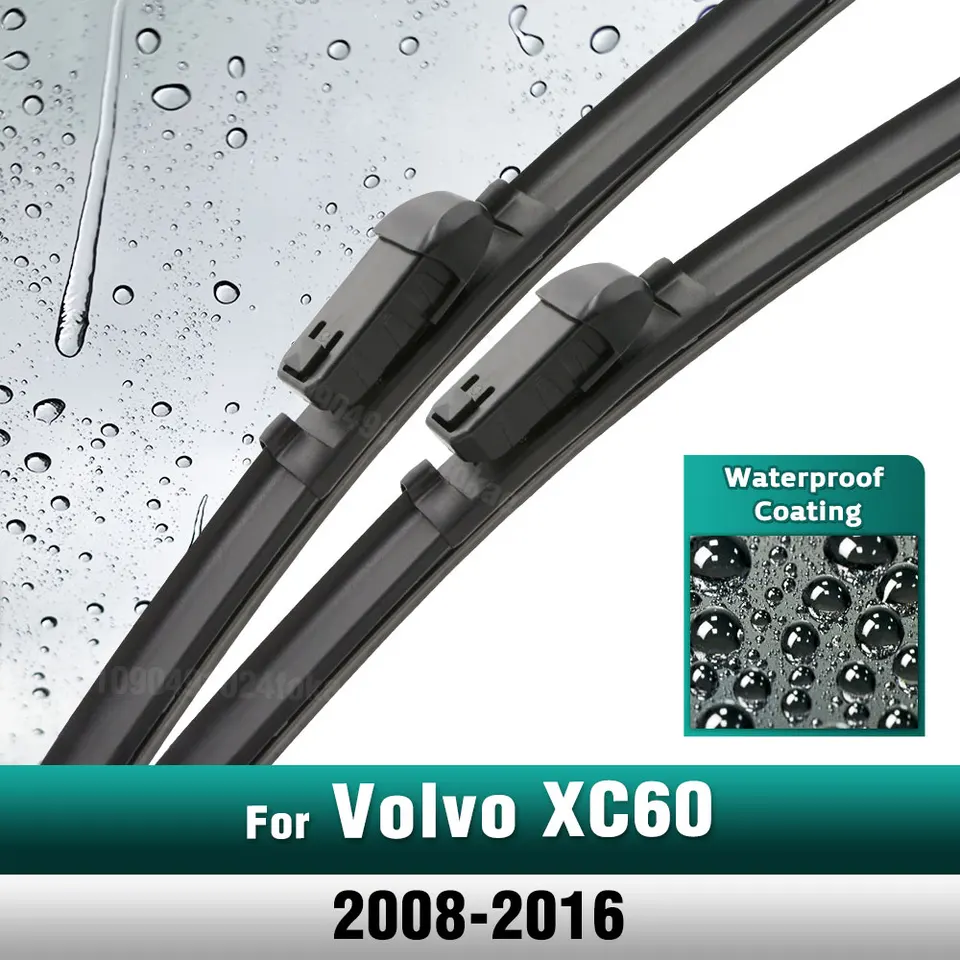 Silikónové a gumové čepele predné stierače súpravy pre Volvo XC60 2008 - 2016 Černé sklo okna čelného skla 26 ''+20 ''