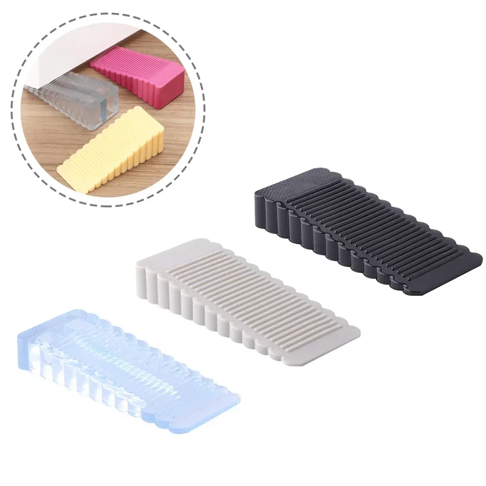 Silikónové dvere zátka Opätovne použiteľný nárazový absorbujúci blok klinový klin Dreonstops Dvere Rukoväť Zrážka pre domácu kanceláriu Dvere Dvere Anti-Collision Stopper