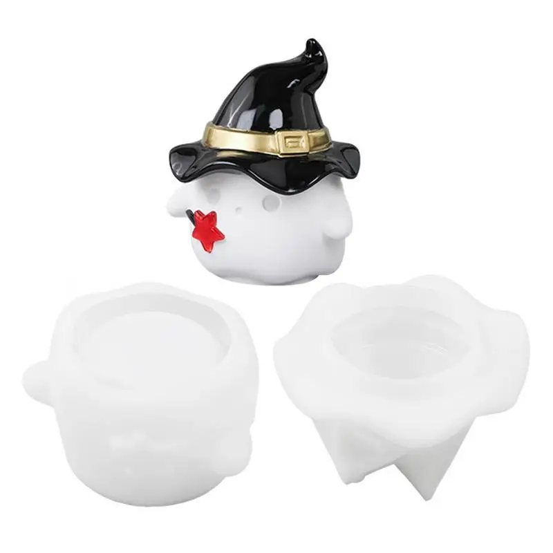 Silikónové formy pre tvorbu Halloween Ghost Storage Box 3D Silikónové formy opakovane použiteľné sviatočné výzdobu