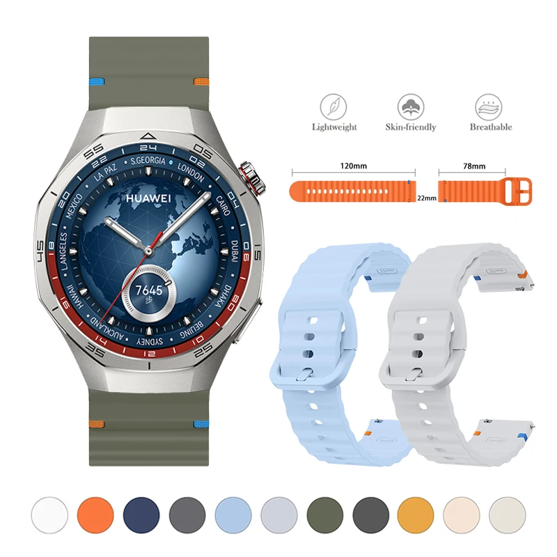 Silikónové hodinové pásy pre Huawei GT5 Pro 46 mm nepremokavé nastaviteľné gumové hodinky pre Huawei Watch GT5/GT5 Pro 46mm/GT4 46 mm