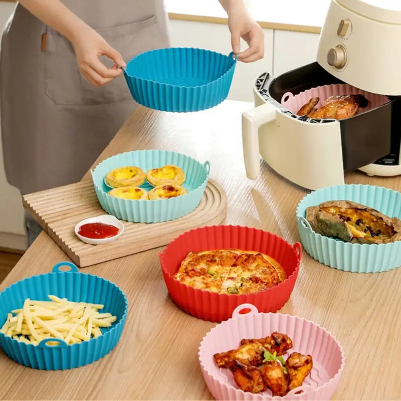 Silikónové príslušenstvo Round Airfryer vložte teplom odolné voči silikónovému hrncovi pre vzduchové opätovne použiteľné vzduchové fritézy vložky
