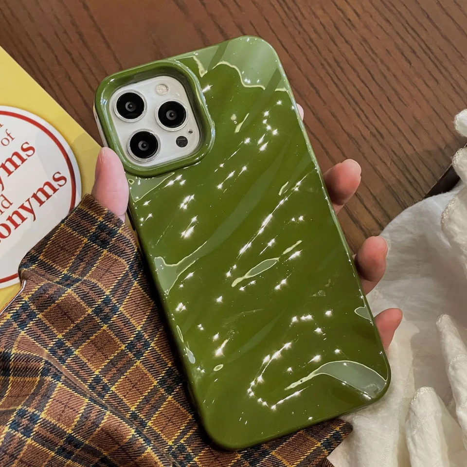 Silikónové puzdro pre luxusné zvlnenie pre iPhone 15 14 13 12 11 pro max.