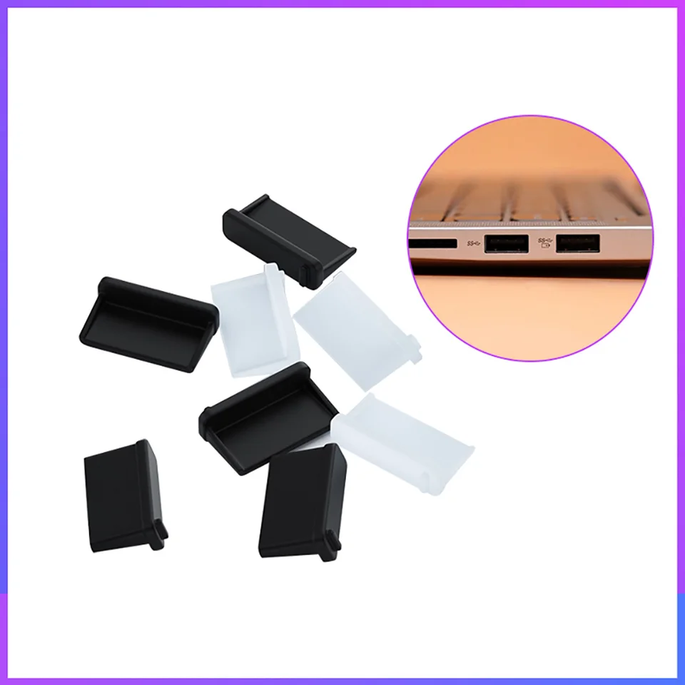 Silikónové softvérové ​​anti-prašné zástrčky typu C USB port VGA HDMI RJ45 Interface Nepremokavé kryt
