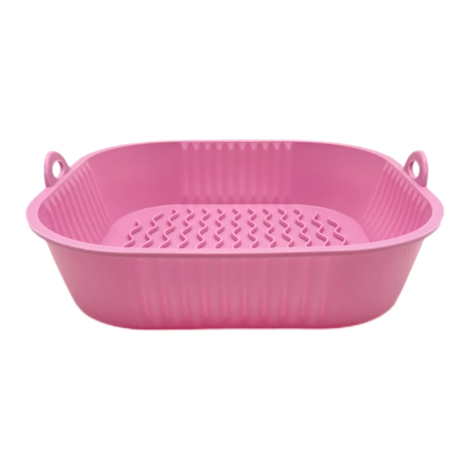 Silikónové vzduchové fritézy na pečenie podnos BPA zadarmo 19cm štvorcový v tvare vyprážané kuracie kôš rut