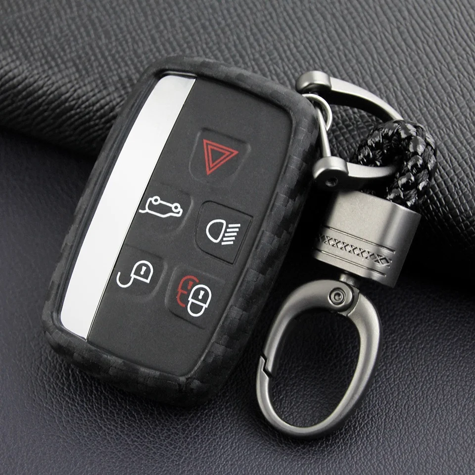 Silikónový diaľkový automobilový kľúče z uhlíkových vlákien Kľúčový kryt držiaka na kryciu kryt