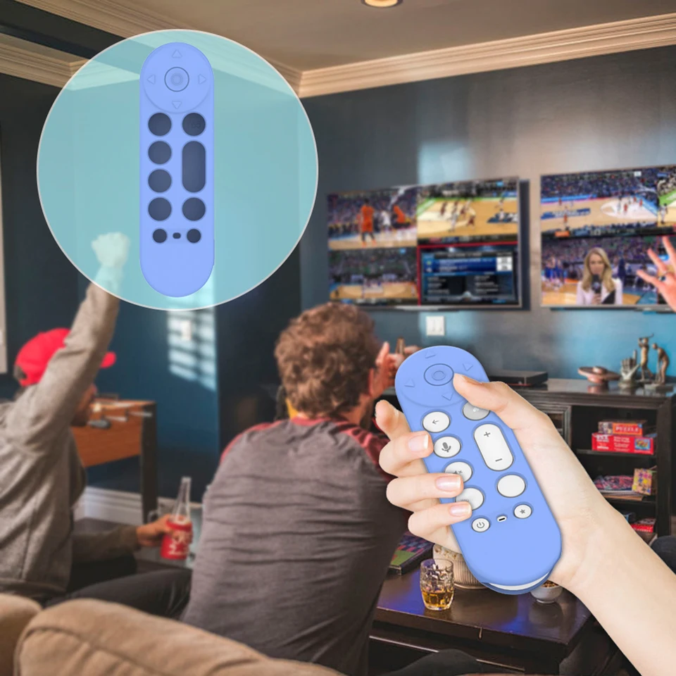 Silikónový diaľkový diaľkový kryt ochranný kryt proti diaľkovému ochrannému krytu pre diaľkový kryt pre diaľkový kryt Google TV Streamer 4K hlasový diaľkový vzdialený kryt