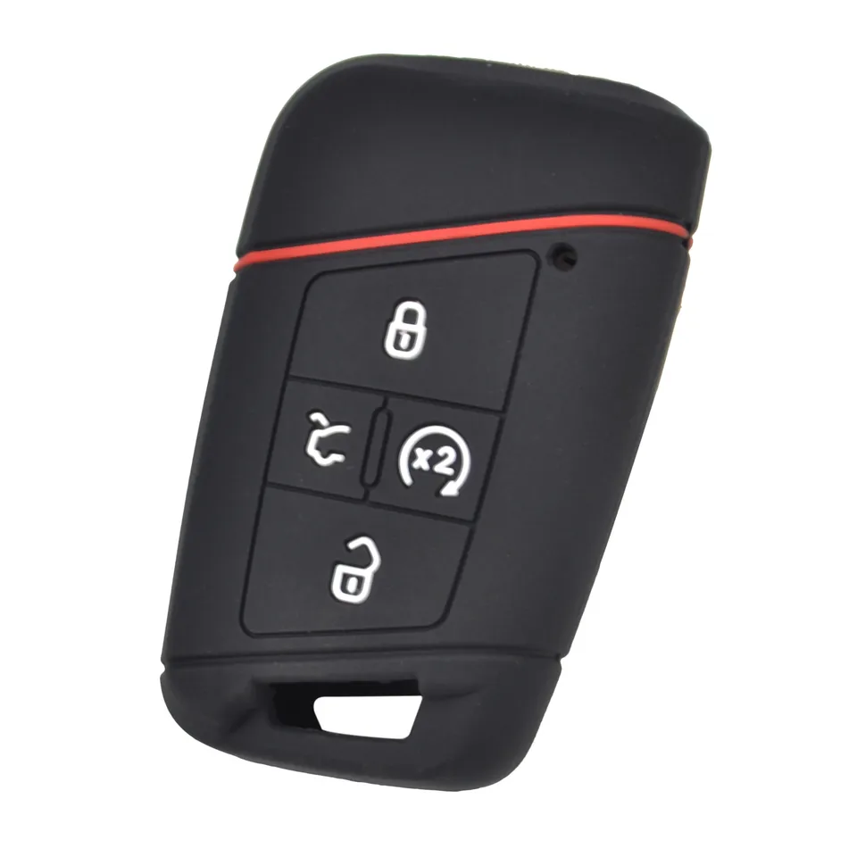 Silikónový diaľkový diaľkový kľúče puzdro FOB SHELL Cover Cover Cover 4 Button pre Volkswagen VW Tiguan Passat Golf Alltrack 2018 2019