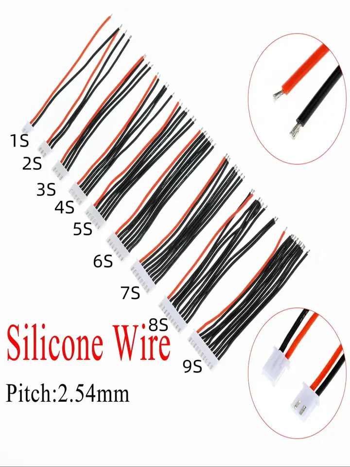 Silikónový drôt 5ks/šarža JST-XH Silikón 22AWG1/2/3/4/5/9S Lipo Extension nabité káblo káblového kábla pre nabíjačku batérií RC LiPo