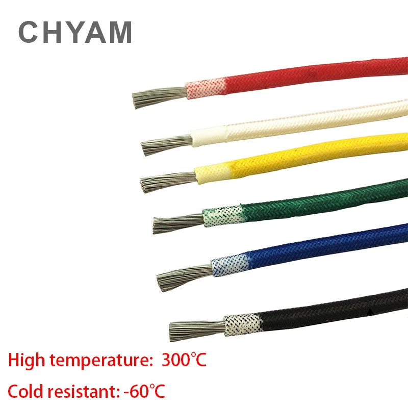 Silikónový drôt na vysokej teplote a kábel odolný voči teplote 300 ° C sklenené vlákno prepletené 0,3 mm 0,5 mm 0,75 mm 1,0 mm 1,5 mm 2,5 mm 4 mm 6 mm