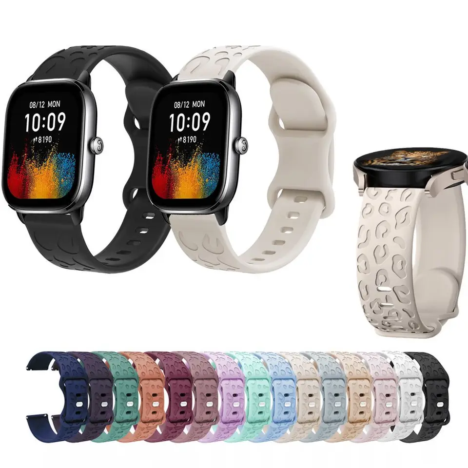 Silikónový gepard gepard leopard gravírovaný popruh pre huami amazfit gts 2e gts2 mini gts3 gts 4 mini