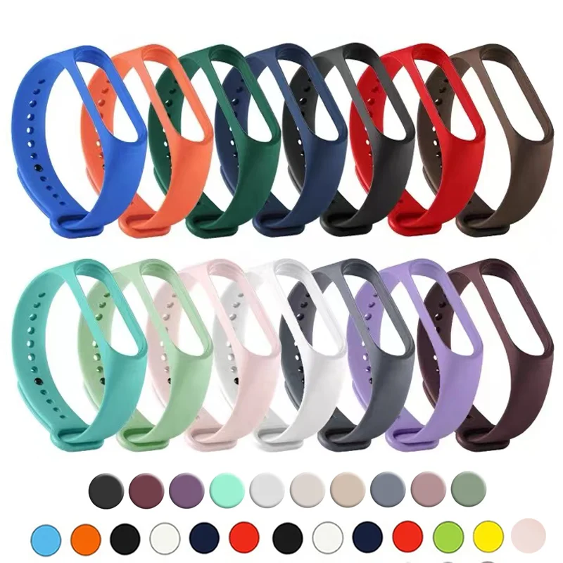 Silikónový hodinkový remienok pre Xiaomi Mi Band 7 6 5 4 3 náramok náramok zápästia Correa Mi Band 6 7 5 4 Doplnky inteligentných hodiniek