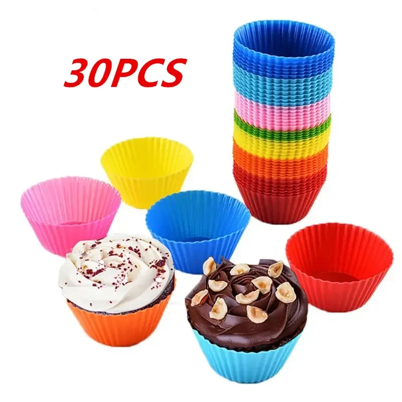 Silikónový koláč formy guľatý muffin košíčky na pečenie Folmy Opätovne použiteľné DIY Cake Deskotujúce nástroje