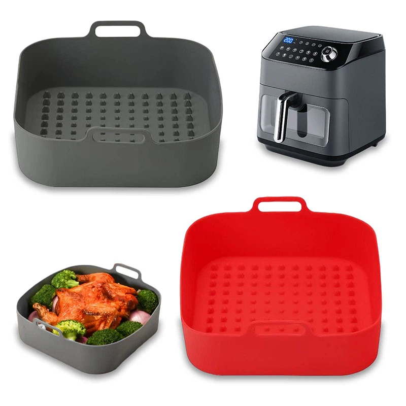 Silikónový košík vzduchu Fryer Opätovne použiteľný štvorcový štvorcový nečlenový letecký pekársky vložka Rat Oven Tray form