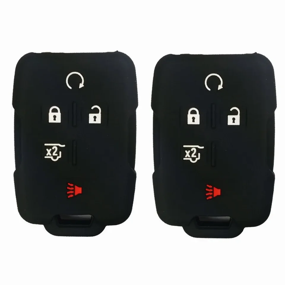Silikónový kryt kľúča Keys bezkľúčový ochranca FOB vzdialený peňaženka pre GMC Yukon Sierra 1500 Chevrolet Suburban Tahoe 5 Gombíky