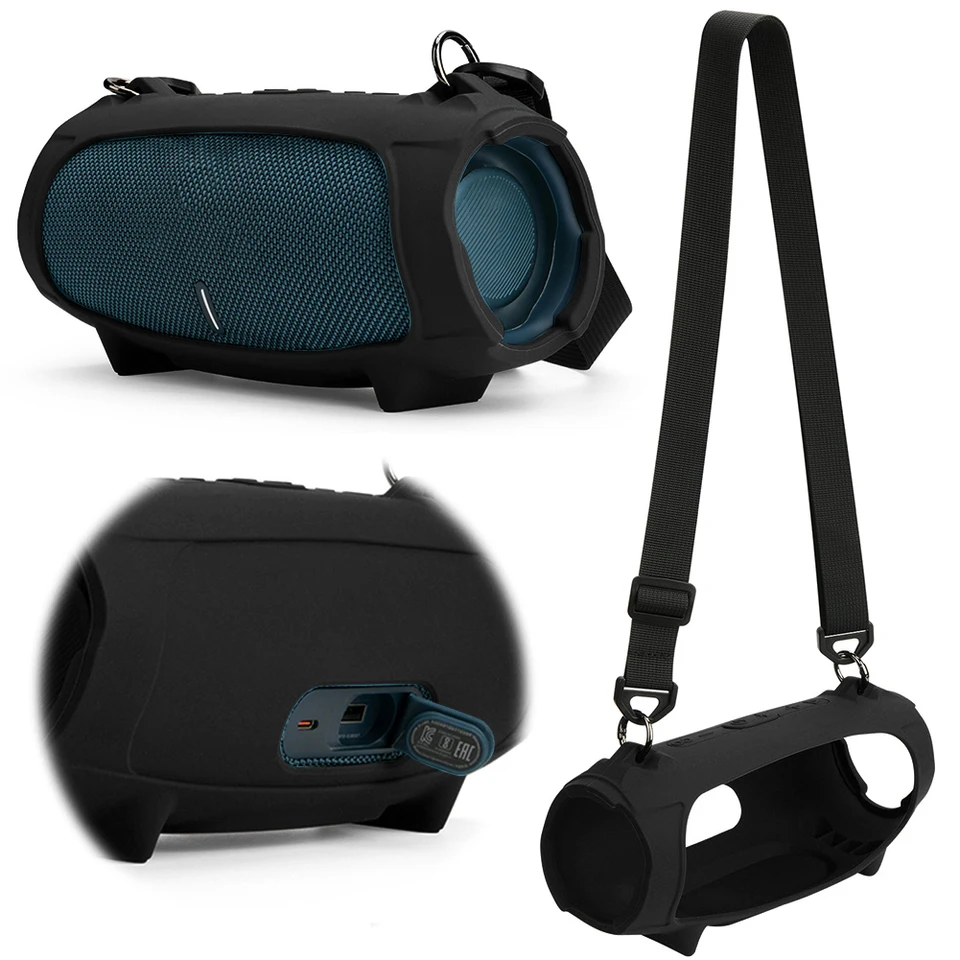 Silikónový kryt puzdro s popruhom bluetooth kompatibilný s reproduktorom nepremokavé pre JBL Carge 5