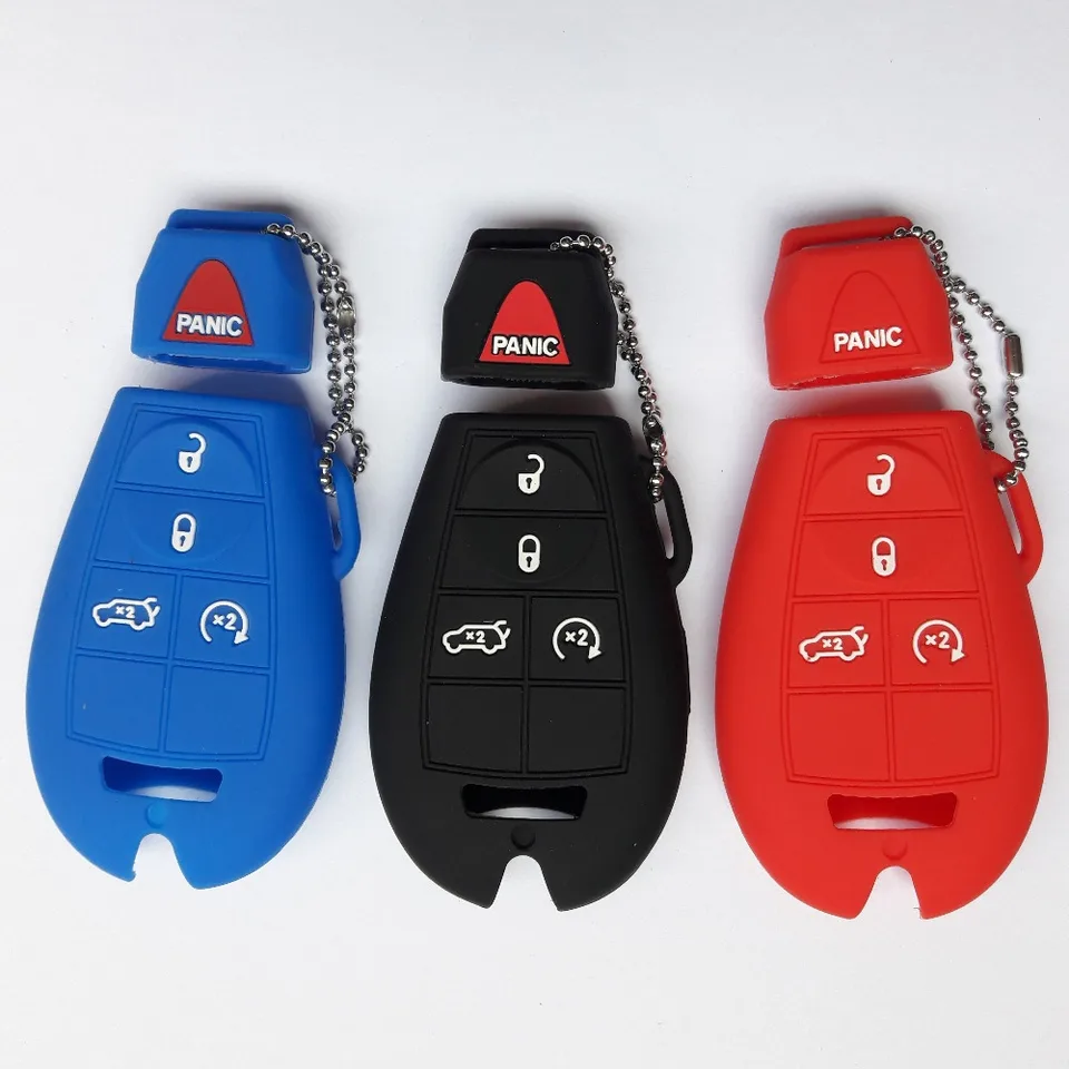 Silikónový kryt SMART diaľkového kľúča pre Jeep Dodge Chrysler 300 Key Case 5 Tlačidlo s diaľkovým štartom a kufrom silikagélu Protect