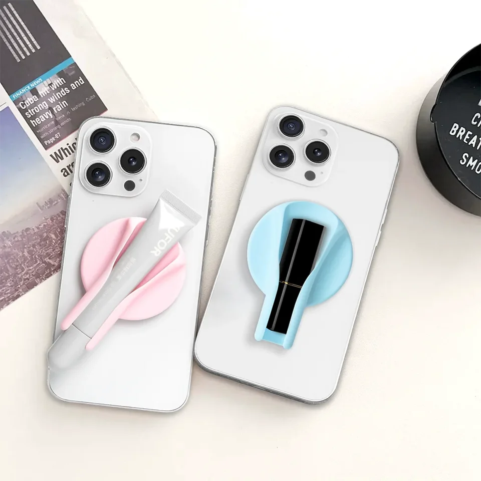 Silikónový lesk na lesk magnetického telefónu Držiak neobmedzené modely Univerzálne lenivé držiaky držiak mobilných telefónov Lipstick