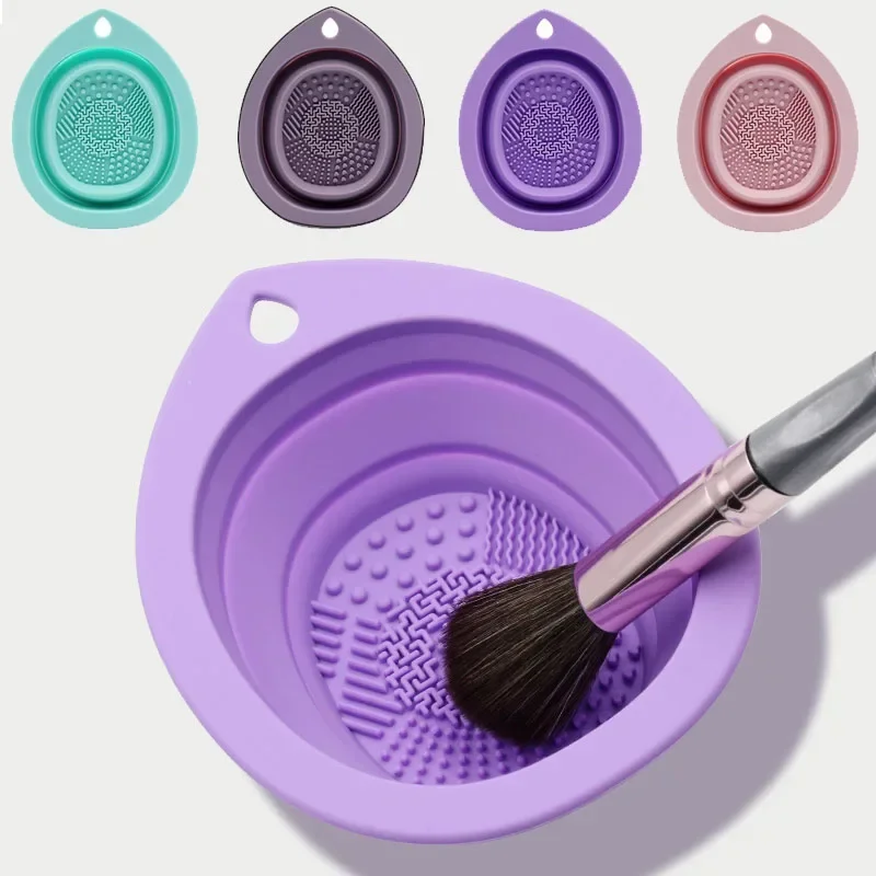 Silikónový make -up čistič skladacích práškových oblátok misky misky Eyeshadow Washing Soft Mäk