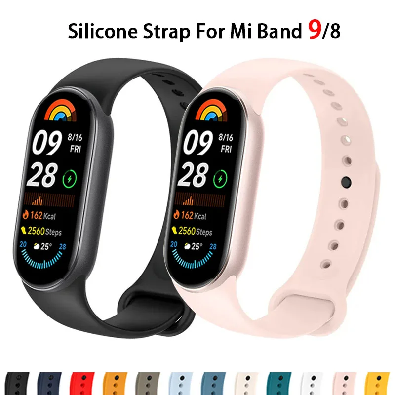 Silikónový náramok pre Mi Band 9 Strap NFC Accessorie Sport Band Rubber Smartwatch WristBand Correa Xiaomi Band 9 Mi Band 8 Strap
